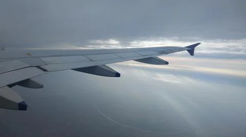 View from plane window. Sky view from plane window. Stock Photos
