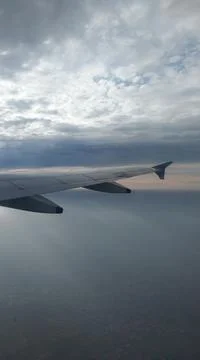 View from plane window. Sky view from plane window. Stock Photos