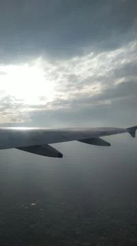 View from plane window. Sky view from plane window. Stock Photos