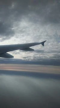 View from plane window. Sky view from plane window. Stock Photos