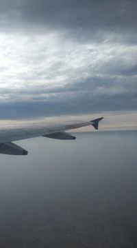 View from plane window. Sky view from plane window. Stock Photos