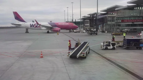 View from the plane window on Wizz Air and Ryanair planes Stock Footage 108224365