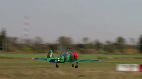 View of planes fly over airfield Video stock 57370460