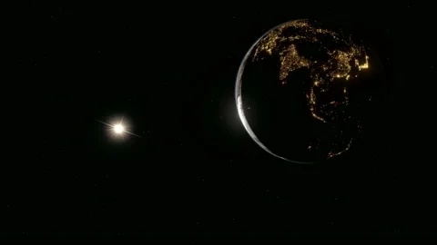 A View of Planet Earth from Space. Night illumination. Dark side of the earth. 스톡 동영상 220177021