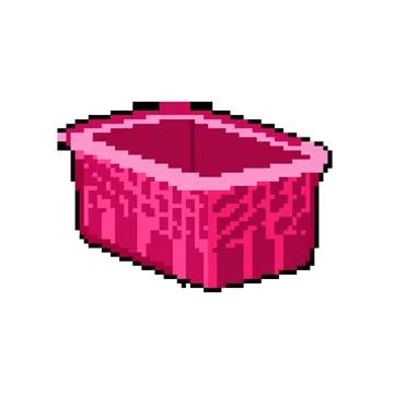 View plastic crate pixel art vector illustration Illustrazione stock