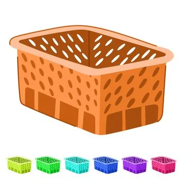 View plastic crate vector cartoon graphic イラスト素材