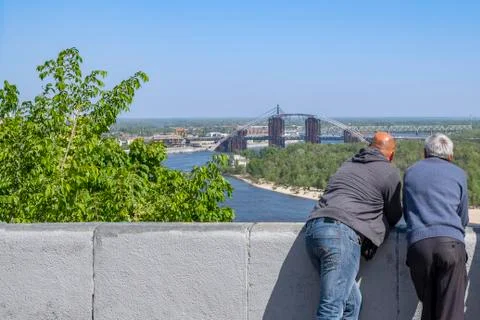 View from a platform in Kiev 스톡 사진