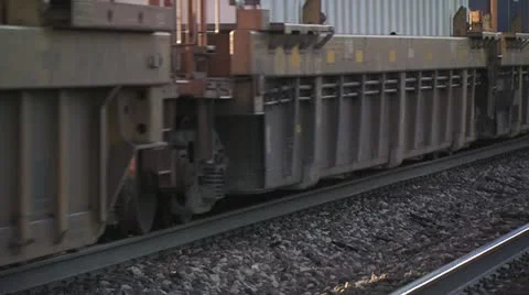 View of Platform of A Moving Freight Train Video stock 19048298