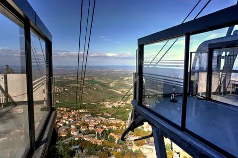 View from Platform of San Marino Cable Car Station Stock Photos