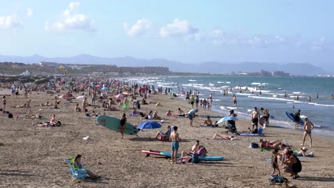 View of Platja de Llevant Beach in Valencia Stock Footage 159167952