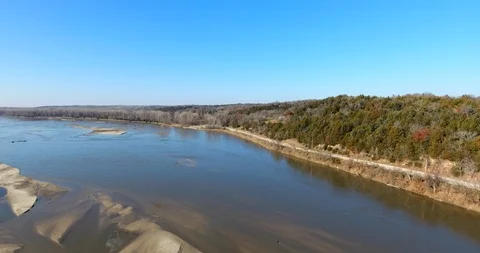View of the Platte river in the fall Stock Footage 99023079