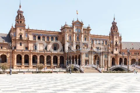 View of the Plaza de Espana. Stock Photos
