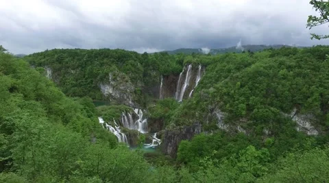 The view of Plitvice Lakes Stock Footage 65025163