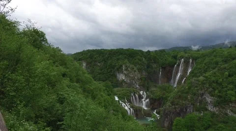 The view of Plitvice Lakes Stock Footage 65025191