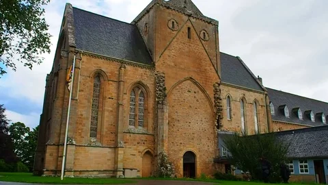 View of Pluscarden Abbey, Scotland Vídeos de archivo 79684935