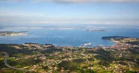 View of A Pobra do Caramiñal. Stock Photos