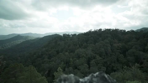 View point from cliff rock, Overlapping high mountain in northern Thailand Stock Footage 174643047