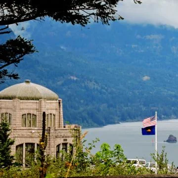 View Point Historical Highway Columbia River Gorge Stock Photos