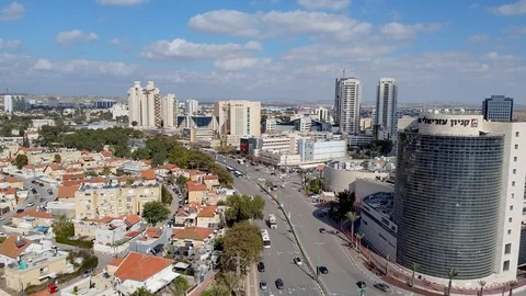 View from the point over top of Azrieli mall in Beer Sheba Stock Footage 125404798