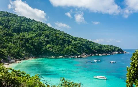 View Point at Similan island of Similan Island National Park on Andaman sea.. Stock Photos