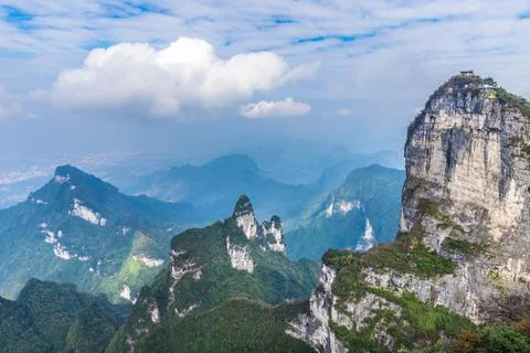 View point summit of Tianmen Mountain National Park Zhangjiagie, Hunan, China Stock Photos