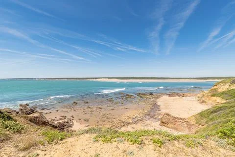 View of Pointe du Payre beach, Jard sur mer, France Stock Photos