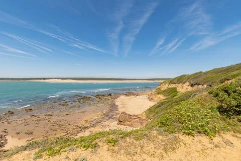 View of Pointe du Payre beach, Jard sur mer, France Stock Photos