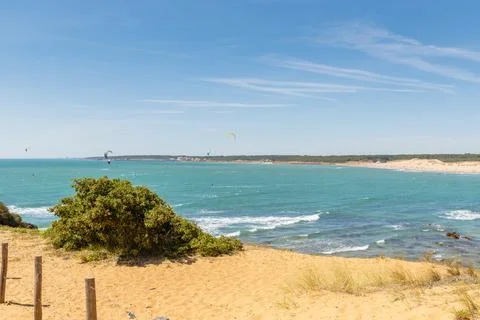 View of Pointe du Payre beach, Jard sur mer, France Stock Photos