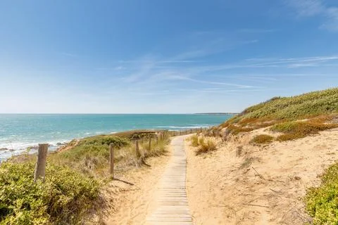 View of Pointe du Payre beach, Jard sur mer, France Stock Photos