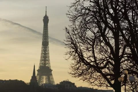 VIEW OF THE PONT ALEXANDRE III WITH THE EIFFEL TOWER - FRANCE Stock Photos