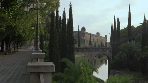 View of the Pont de sa Porta de Santa Catalina - Torrent de Sa Riera Stock Footage 275342814
