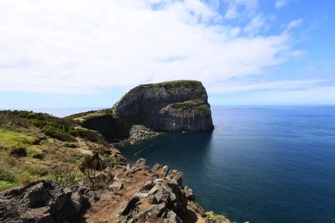 View of Ponta do Morro, Faial island, Azores Stock Photos