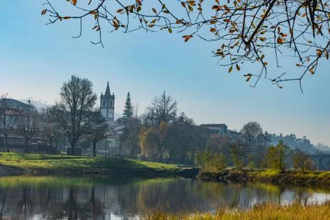 View of Ponte da Barca, ancient portuguese village in the north of Portugal Stock Photos