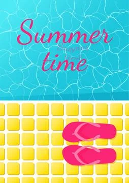 View of the pool from above. Vector illustration. Stock Illustration