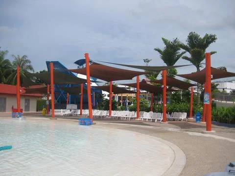 View of the pool area Stock Photos
