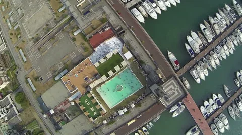 A  view of a pool party to the Sporting Marina at the touristic port of Lavagna Stock Footage 57872209