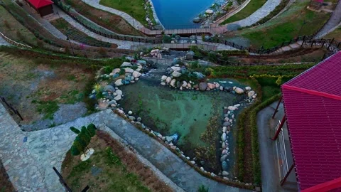 A view of the pool at the top of a mountain Stock-Footage 273011927