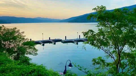 View of the Porecki Bay on the Danube. Stock Footage 253536930