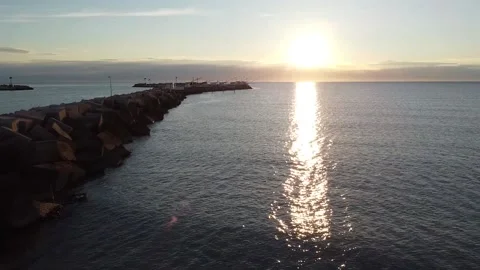 View of the port of Giulianova, Italy.  The beach is paradise 動画素材 133535053