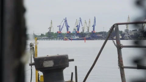 View of the port infrastructure Stockbeeldmateriaal 55014812