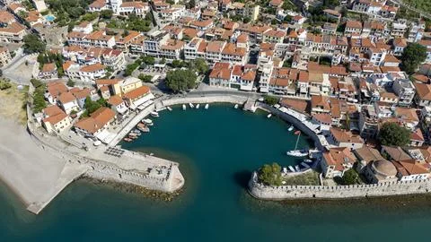 View of the port of Nafpaktos, Greece Stock Photos