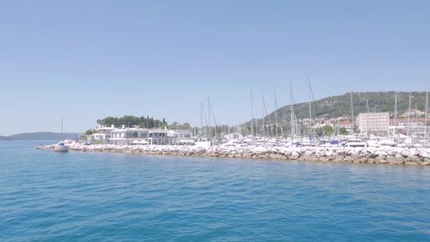 View of the port of Split from the Adriatic, Croatia Stock Footage 83701467