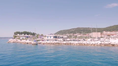 View of the port of Split from the Adriatic, Croatia Stock Footage 83702873