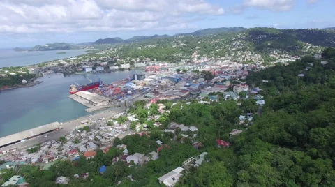 View of port townscape Stock Footage 63451881