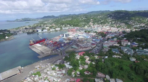 View of port townscape Stock Footage 63451905
