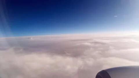 View from the porthole of the plane during the flight Stock Footage 243172145