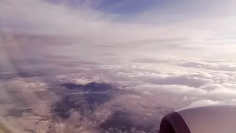 View from the porthole of the plane during the flight 2 Stock Footage 243172177