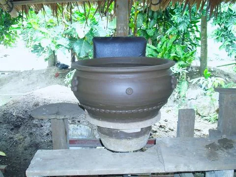 View of a pottery in progress Foto stock