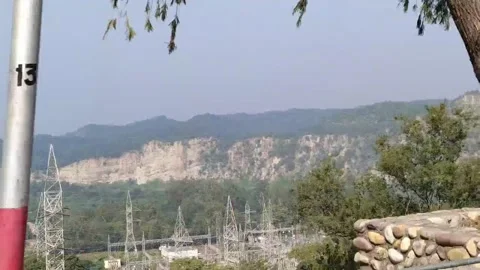 A view of power station from the road. Stock Footage 141808252