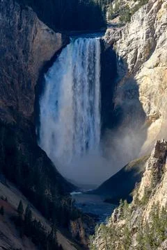 View of the powerful Lower Yellowstone Falls Stock Photos